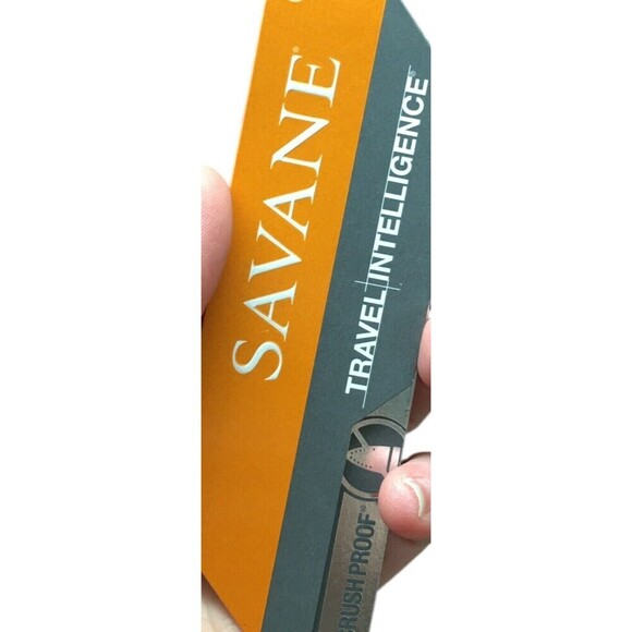 Savane Suit Jacket Men's Size 42 Long Black Blue Pinstripes Travel Intelligence - Picture 5 of 9